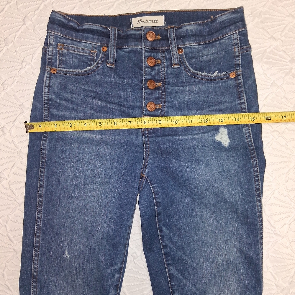 Madewell High Rise Distressed Blue Jeans Size 25 - Picture 11 of 17